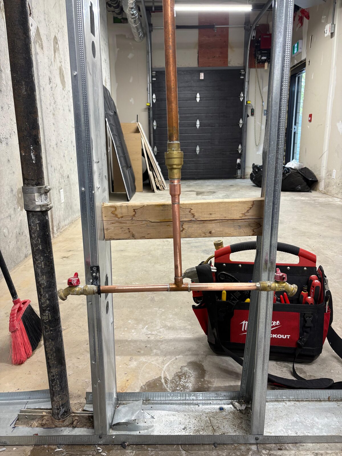 Exterior hose bib and shutoff valve installation